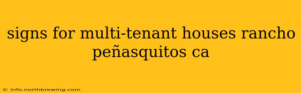signs for multi-tenant houses rancho peñasquitos ca