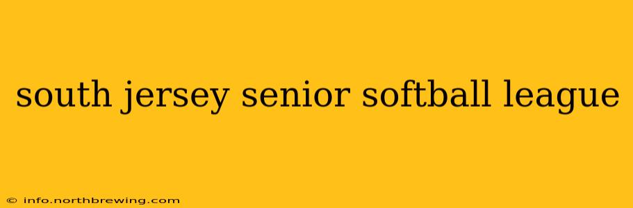 south jersey senior softball league