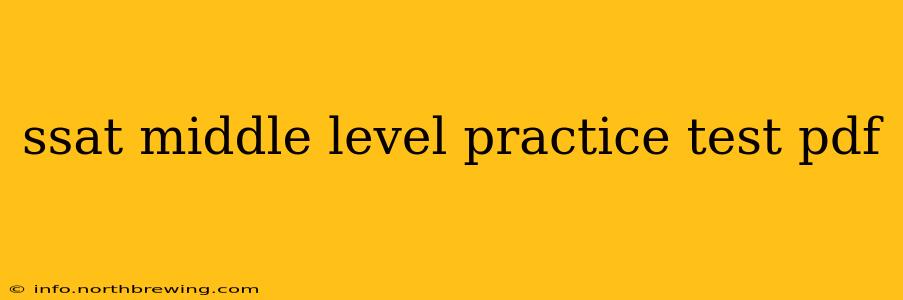 ssat middle level practice test pdf