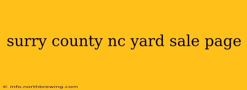 surry county nc yard sale page