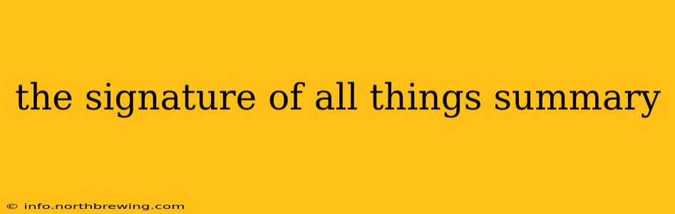 the signature of all things summary