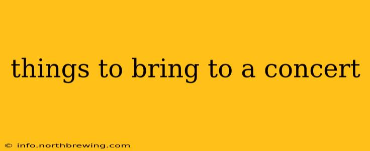 things to bring to a concert