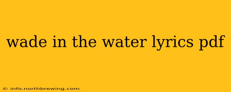 wade in the water lyrics pdf