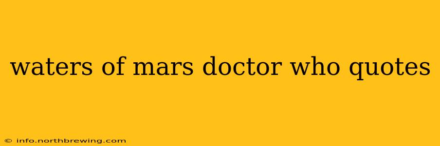 waters of mars doctor who quotes