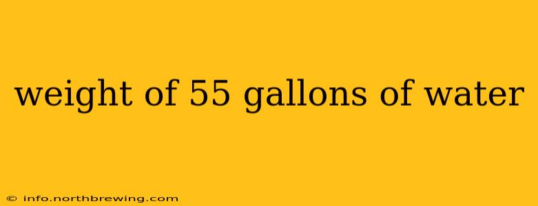 weight of 55 gallons of water