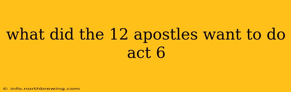 what did the 12 apostles want to do act 6