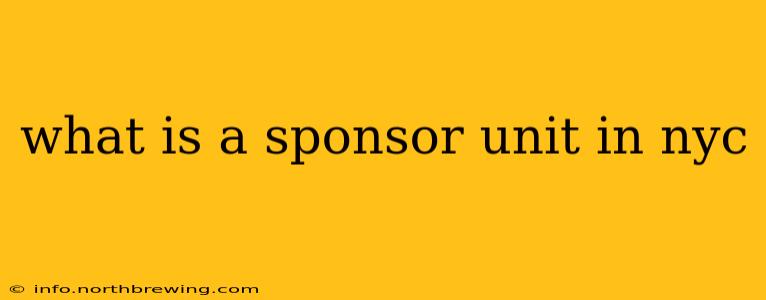 what is a sponsor unit in nyc