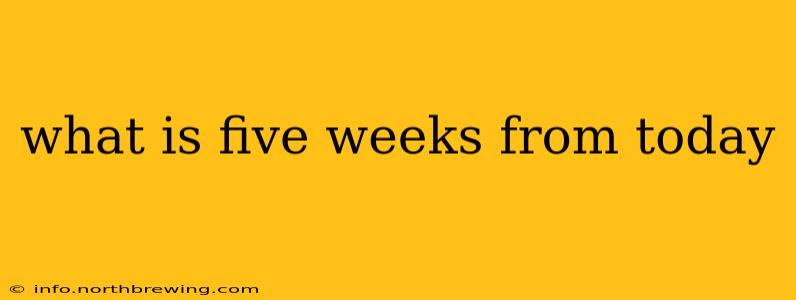 what is five weeks from today