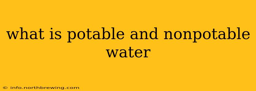 what is potable and nonpotable water