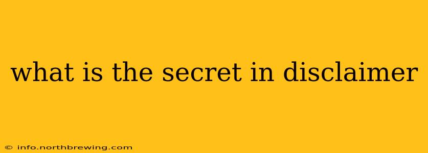 what is the secret in disclaimer
