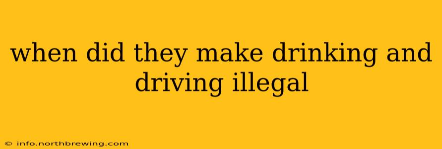 when did they make drinking and driving illegal