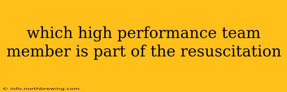 which high performance team member is part of the resuscitation